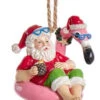 Kurt Adler Beach Santa Sitting On A Flamingo Float Ornament -Christmas Decoration 010535A 28827.1627474216