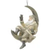 Kurt Adler Glittered Santa With Snowflake On Moon Ornament -Christmas Decoration 010594A Glittered Santa With Snowflake On Moon Ornament 91604.1648648291