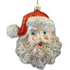 Kurt Adler Glitzy Santa Head Ornament -Christmas Decoration 0122908 Glitzy Santa Head Ornament 37952.1654704023