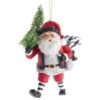 Kurt Adler Gingham Holiday Santa With Tree Ornament -Christmas Decoration 013920B Gingham Holiday Santa With Tree Ornament 89140.1654701111