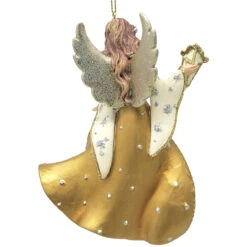 Kurt Adler Brunette Angel Ornament -Christmas Decoration 019237A Brunette Angel Ornament Back 81851.1647883657