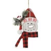 Wood Snowman Wearing Red Hat Ornament -Christmas Decoration 019500A Wood Snowman Wearing Red Hat Ornament 31629.1667579386