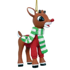 Rudolph Wearing Red Sweater Ornament -Christmas Decoration 019763 Rudolph In Red Sweater Ornament 3 22348.1659013906
