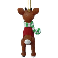 Rudolph Wearing Red Sweater Ornament -Christmas Decoration 019763 Rudolph In Red Sweater Ornament 4 91586.1659013907