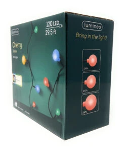 Lumineo 120 LED Multi Color Cherry Lights Black Wire 9 Lumineo 120 LED Multi Color Cherry Lights Black Wire -Christmas Decoration 070314 48303.1668958990