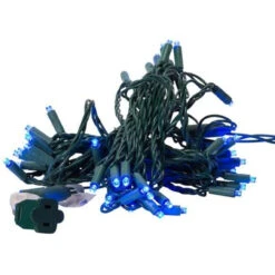 Kurt Adler 50-Light LED Blue Light Green Wire Set -Christmas Decoration 071401 Kurt Adler 50 Light LED Blue Light Green Wire Set wire 68100.1651252487