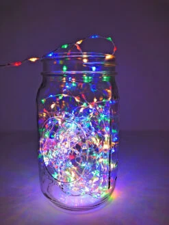 Lumineo 378 Micro LED Multi-Colored LED Lights Silver Wire 10 Lumineo 378 Micro LED Multi-Colored LED Lights Silver Wire -Christmas Decoration 072831 in a jar 78557.1605049317