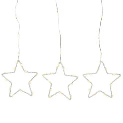 Lumineo Easy Loop System Warm White Micro Wire Silver Star Lights -Christmas Decoration 073370 648 LED Warm White Silver Star Lights 20650.1667565916