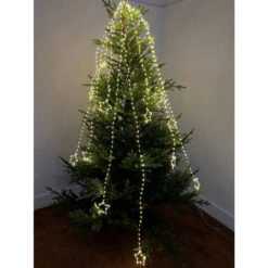 Lumineo Easy Loop System Warm White Micro Wire Silver Star Lights -Christmas Decoration 073370 648 LED Warm White Silver Star Lights tree 90527.1667565915
