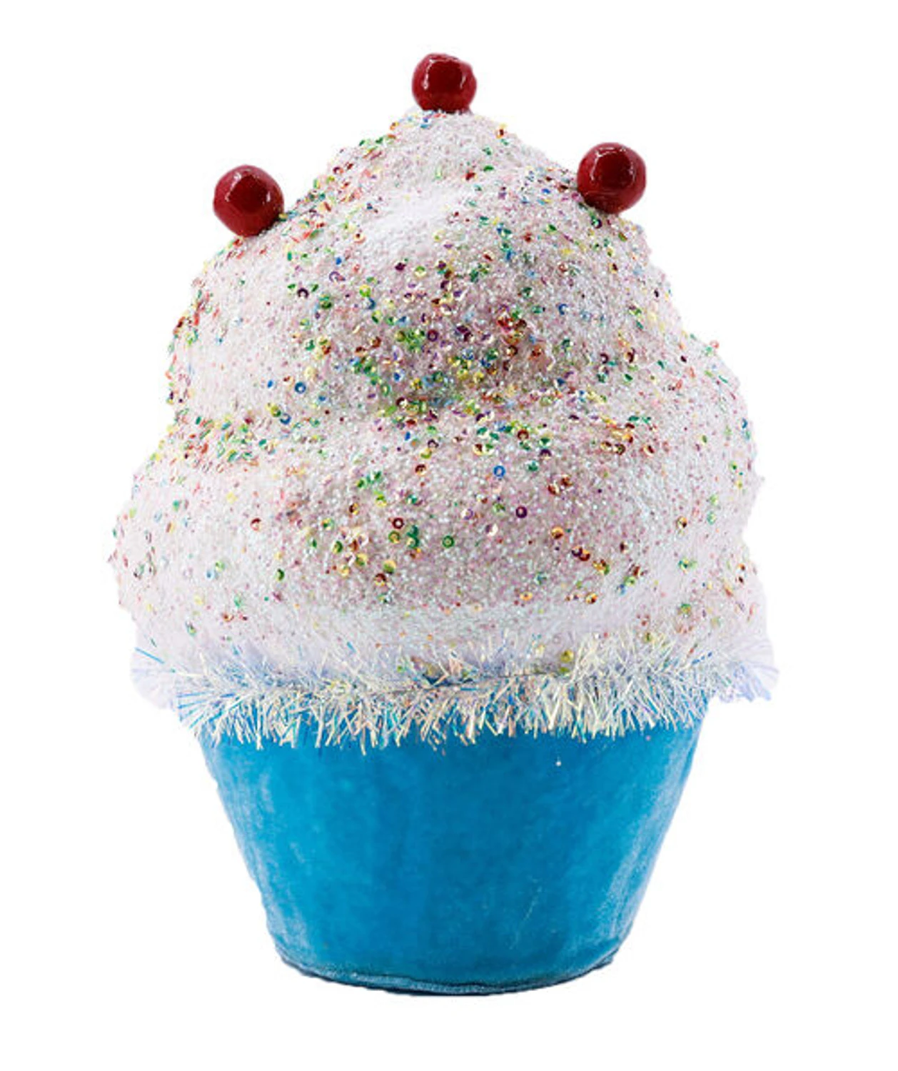 December Diamonds 10" Blue Or Pink Cupcake Christmas Ornament 4 December Diamonds 10" Blue Or Pink Cupcake Christmas Ornament - Image 2