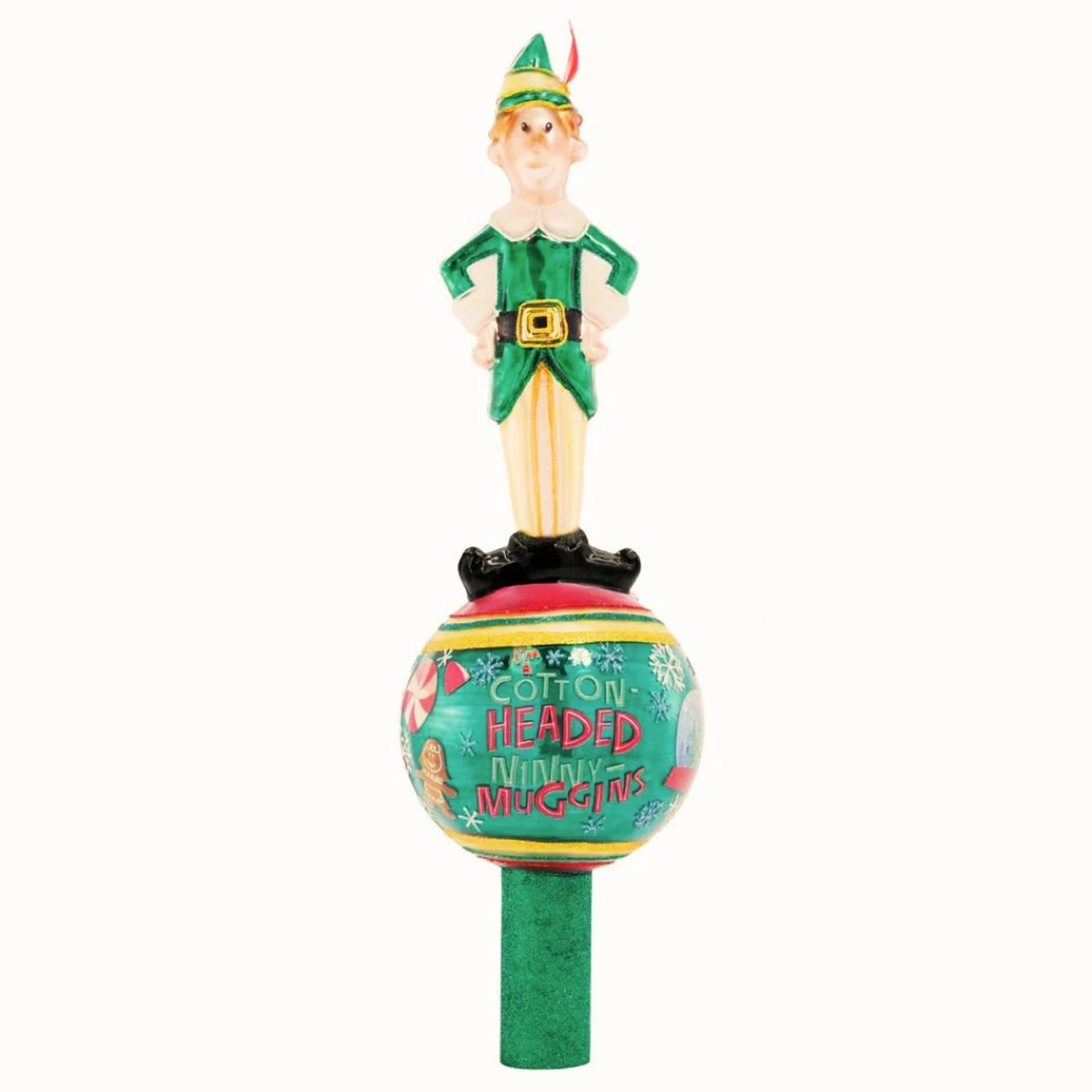 Christopher Radko Merry Muggins Buddy The Elf Glass Christmas Tree Topper 1021686 3 Christopher Radko Merry Muggins Buddy The Elf Glass Christmas Tree Topper 1021686