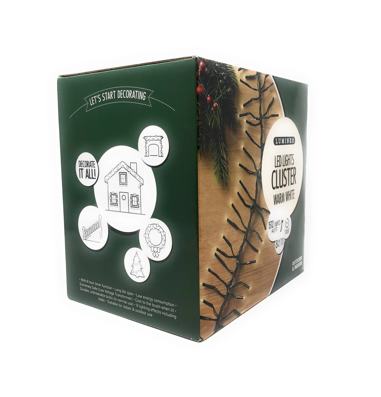 Lumineo 1512 LED Warm White Cluster Lights Green Wire 4 Lumineo 1512 LED Warm White Cluster Lights Green Wire - Image 2