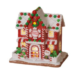 9" Battery Operated Lighted Clay Dough Gingerbread Christmas House 2659510 7 9" Battery Operated Lighted Clay Dough Gingerbread Christmas House 2659510 -Christmas Decoration 2659510b 78934.1651681193