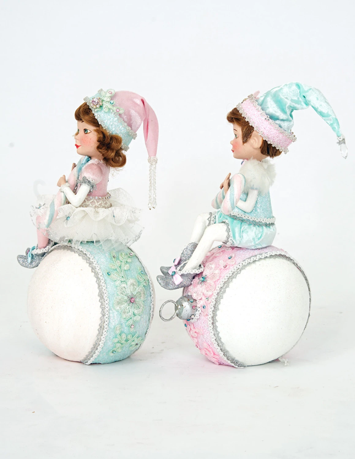 Katherine's Collection Frost And Tenderness Christmas Elves On Ornaments Set Of 2 28-228677 4 Katherine's Collection Frost And Tenderness Christmas Elves On Ornaments Set Of 2 28-228677 - Image 2