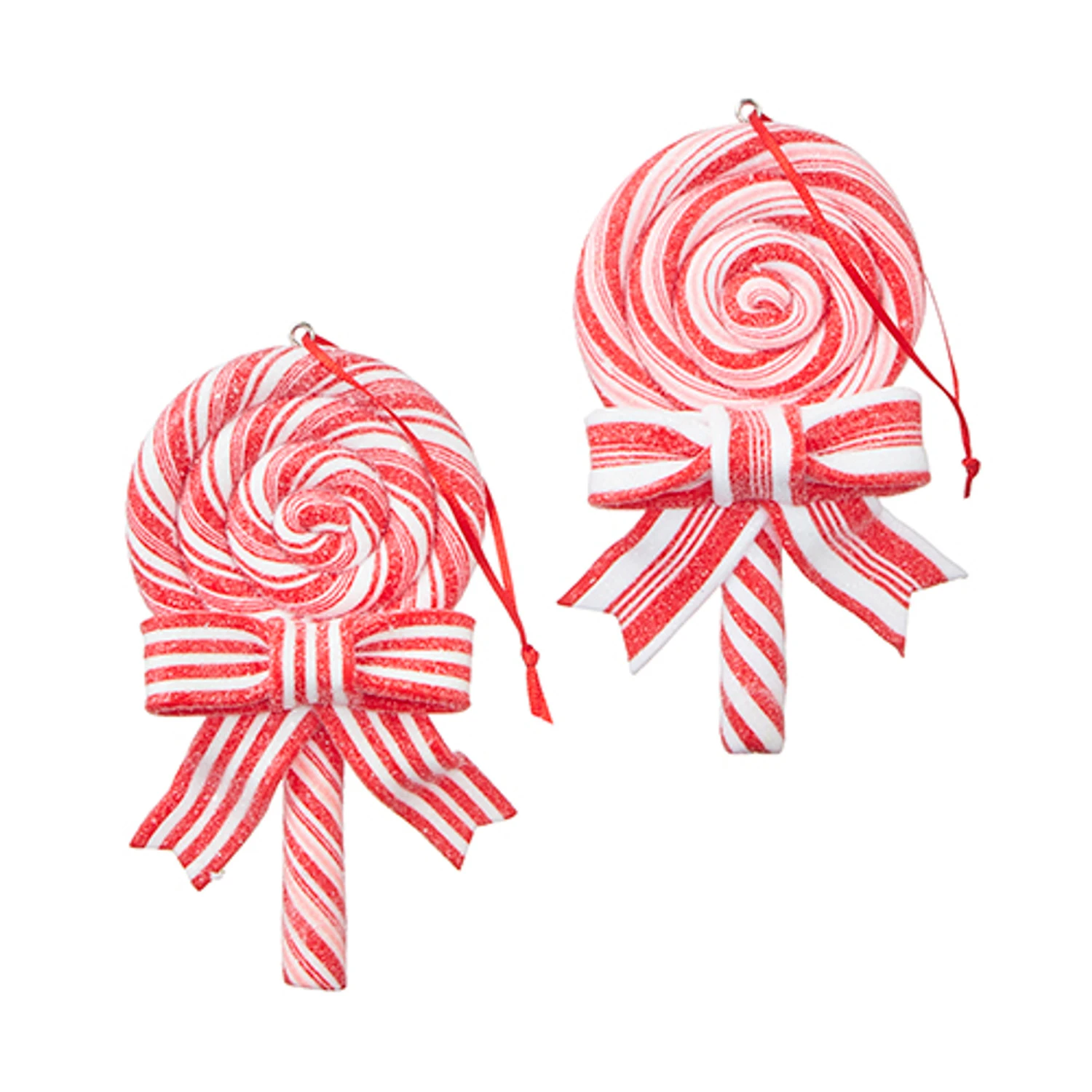 Raz 4.75" Set Of 2 Peppermint Lollipop Christmas Ornament 4214116 3 Raz 4.75" Set Of 2 Peppermint Lollipop Christmas Ornament 4214116