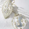 Raz 4" Pearl Embellished White Glass Christmas Ornament 4222818 -Christmas Decoration 4222818 48912.1657745168