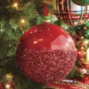 Raz 6" Half Glittered Red Glass Ball Christmas Ornament 4224608 1 Raz 6" Half Glittered Red Glass Ball Christmas Ornament 4224608 -Christmas Decoration 4224608 46564.1649774485