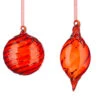 Raz 3.5" Red Swirl Glass Christmas Ornament 4224609 -Christmas Decoration 4224609 29614.1649775844