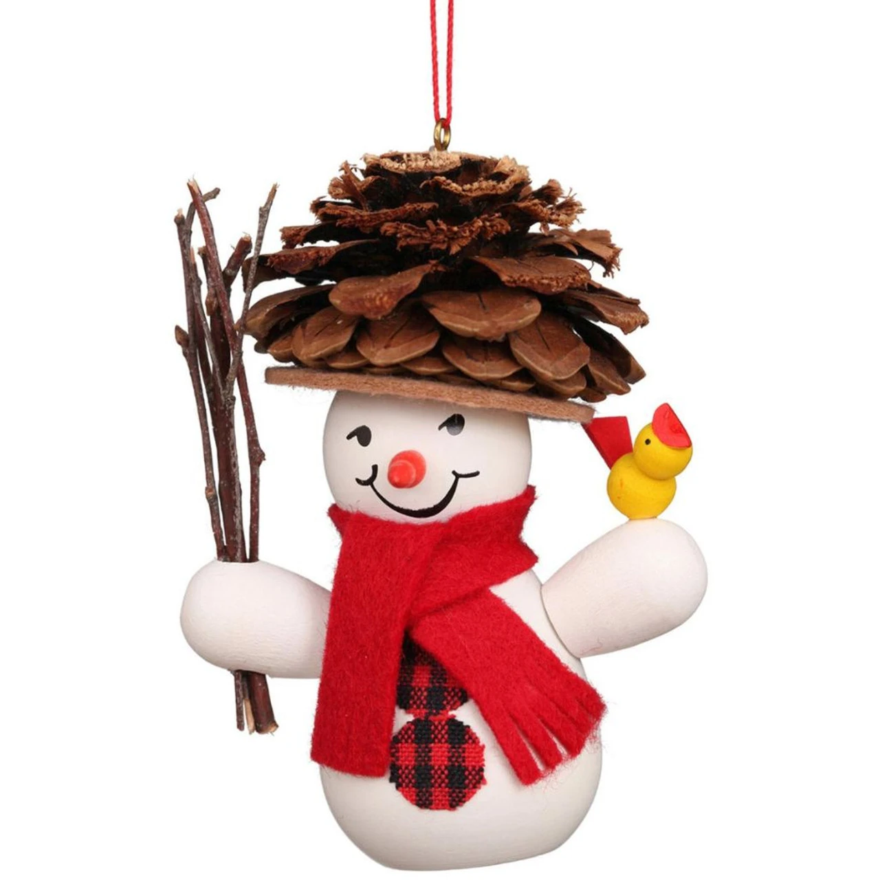 Snowman With Pinecone Hat Ornament 3 Snowman With Pinecone Hat Ornament