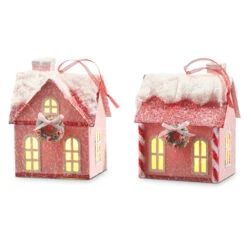 Raz 5" Lighted Pink House Christmas Ornament 4319069