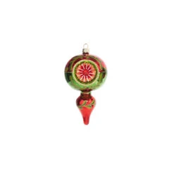 Raz 5" Green And Red Finial Reflector Glass Christmas Ornament 4320017 8 Raz 5" Green And Red Finial Reflector Glass Christmas Ornament 4320017 -Christmas Decoration 4320017a 46426.1683665582