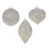 Raz 4" Silver Beaded Glass Christmas Ornament 4322806