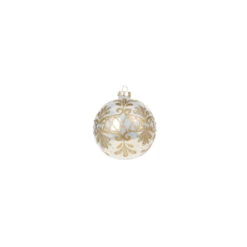Raz 4" White And Gold Embellished Glass Christmas Ornament 4322842 -Christmas Decoration 4322842a 92652.1684249101