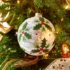 Raz 5" Holly Leaf Glass Ball Christmas Ornament 4322867 2 Raz 5" Holly Leaf Glass Ball Christmas Ornament 4322867 -Christmas Decoration 4322867 69104.1684269442