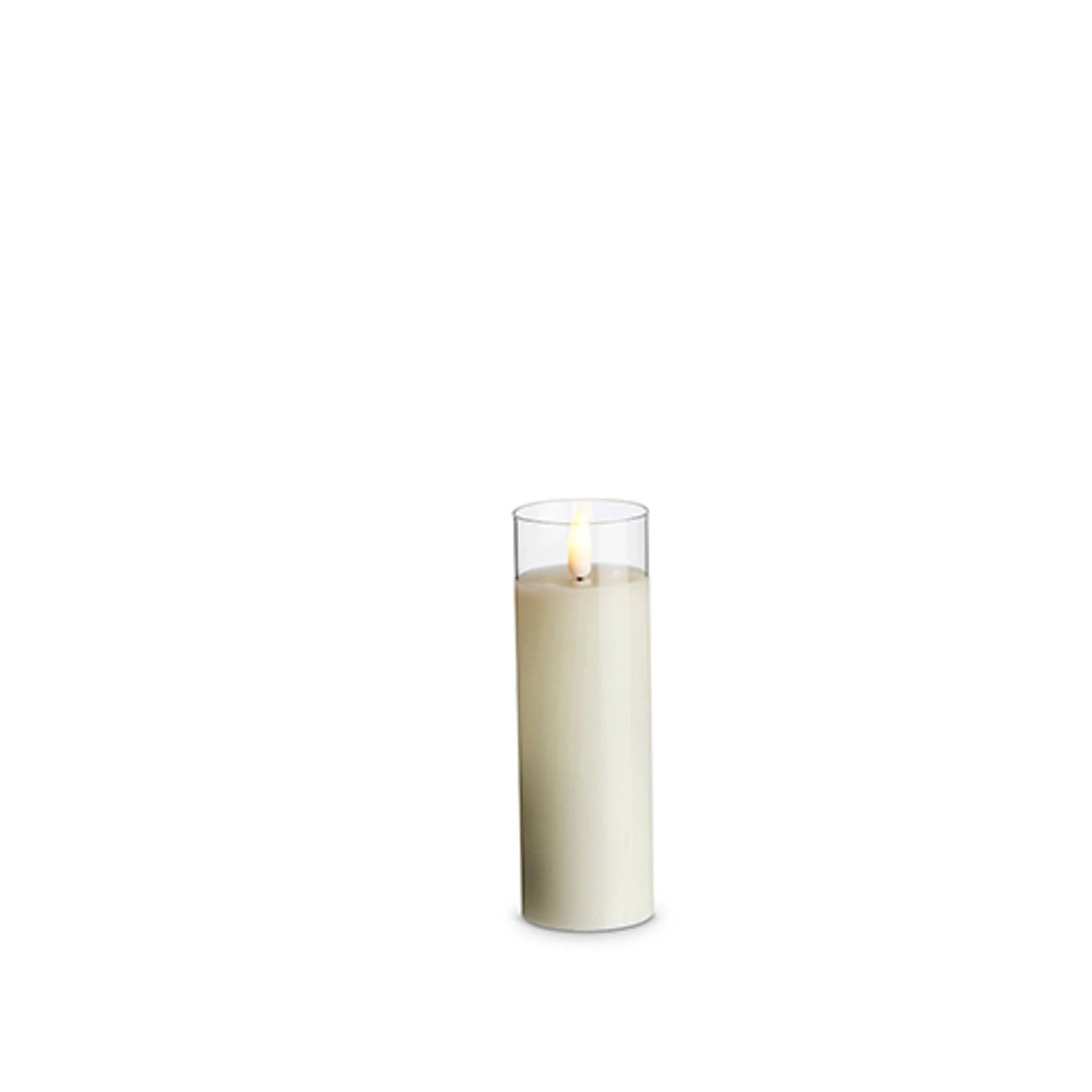 Uyuni Moving Flame Clear Glass Ivory Pillar Battery Candle 7 Uyuni Moving Flame Clear Glass Ivory Pillar Battery Candle - Image 5