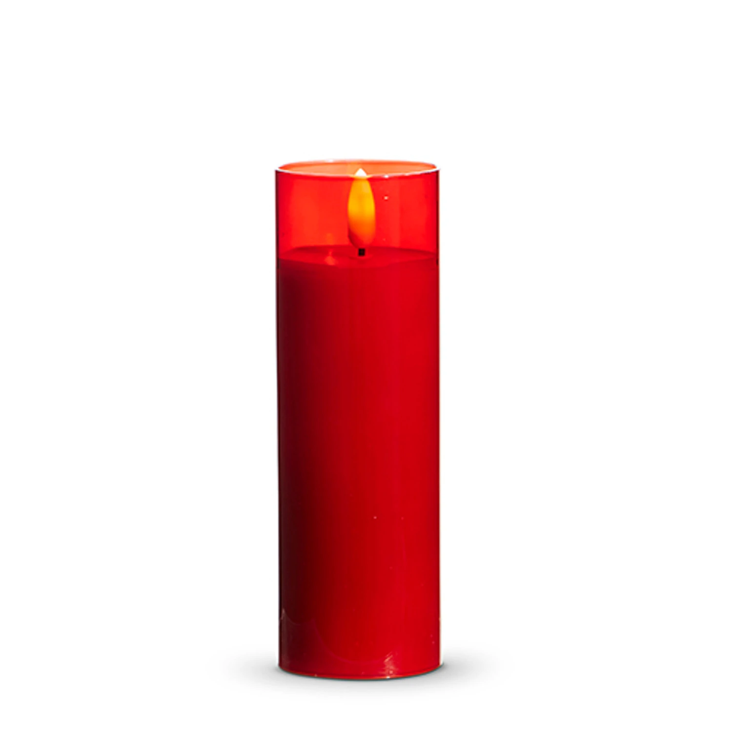 Uyuni Moving Flame Red Glass Ivory Pillar Battery Candle 7 Uyuni Moving Flame Red Glass Ivory Pillar Battery Candle - Image 5