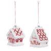Raz 3.5" Peppermint Gingerbread House Glass Christmas Ornament 4324507
