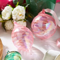 Raz 5" Pink Blown Glass Christmas Ornament 4324512