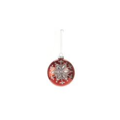 Raz 4" Red Jeweled Snowflake Glass Christmas Ornament 4324540 -Christmas Decoration 4324540c 42614.1684861723