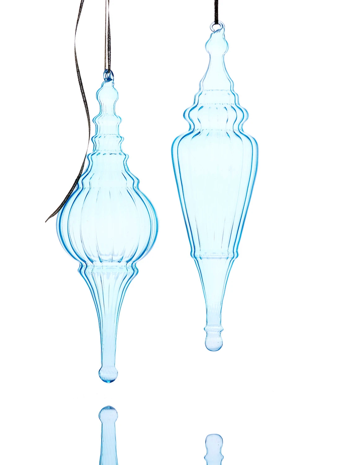 Raz 15.5" Large Light Blue Finial Glass Christmas Ornament 4324620 3 Raz 15.5" Large Light Blue Finial Glass Christmas Ornament 4324620