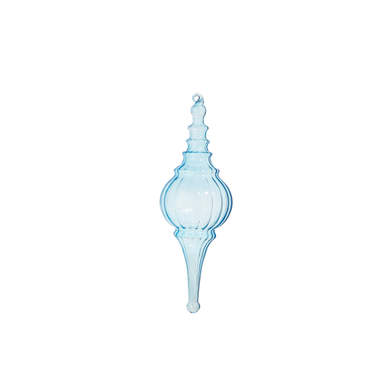 Raz 15.5" Large Light Blue Finial Glass Christmas Ornament 4324620 5 Raz 15.5" Large Light Blue Finial Glass Christmas Ornament 4324620 - Image 3
