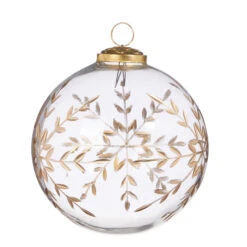 Raz 4" Or 5" Gold Etched Snowflake Ball Glass Christmas Ornament -Christmas Decoration 4338343 90549.1685042070