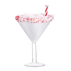 Raz 6" Pink Peppermint Martini Glass Christmas Ornament 4352861 -Christmas Decoration 4352861 1 56064.1685456254
