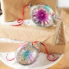 Raz 5.5" Vintage Blue, Purple And Pink Striped Reflector Glass Ornament 4352881 -Christmas Decoration 4352881 88521.1691007259