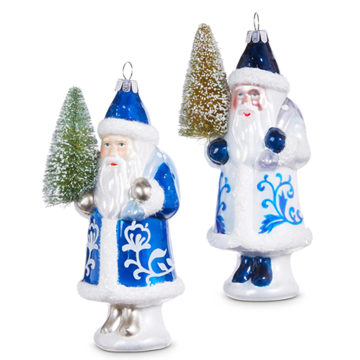 Raz 5.5" Delft Santa With Tree Glass Christmas Ornament 4352893 4 Raz 5.5" Delft Santa With Tree Glass Christmas Ornament 4352893 - Image 2