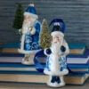 Raz 5.5" Delft Santa With Tree Glass Christmas Ornament 4352893 -Christmas Decoration 4352893 31798.1691008209