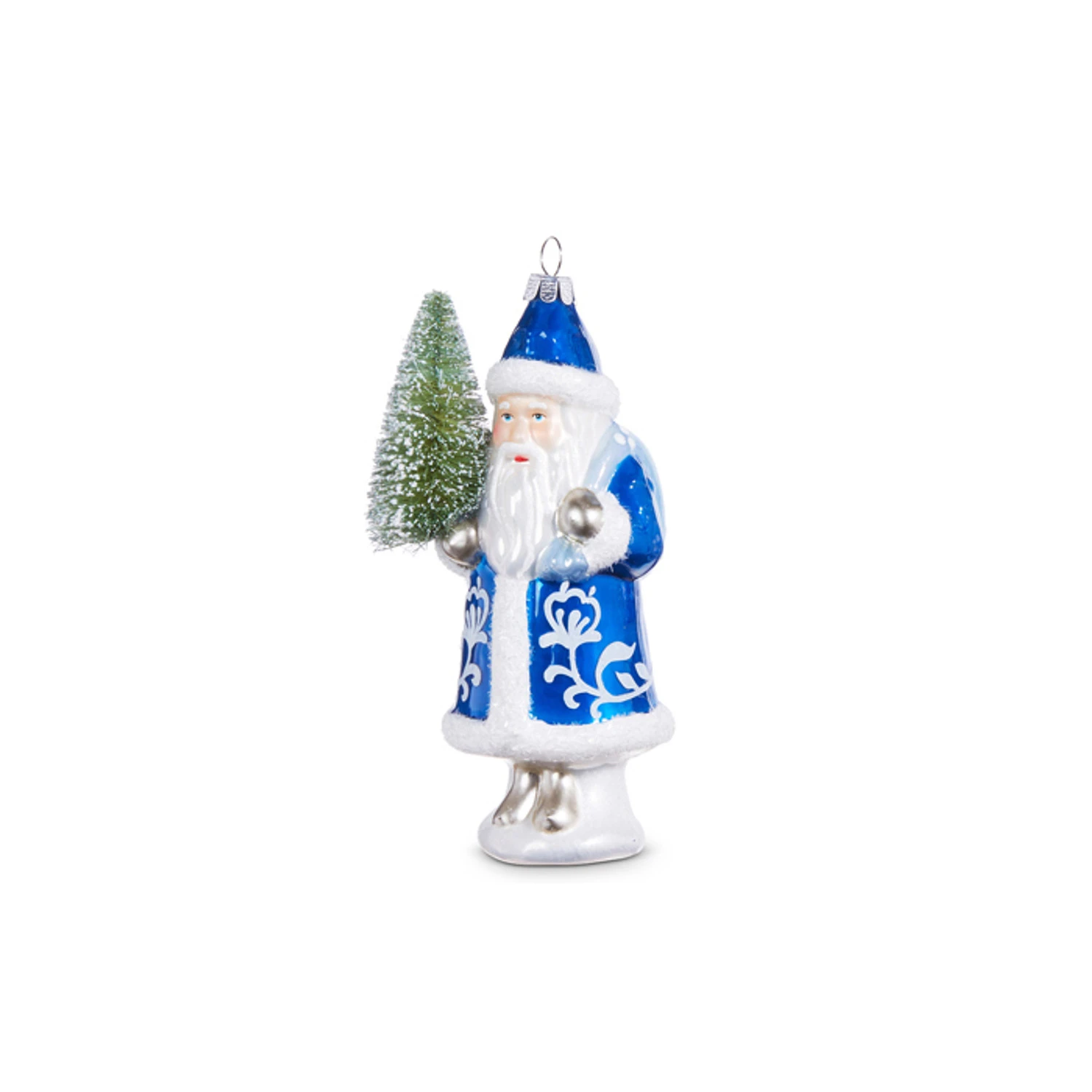 Raz 5.5" Delft Santa With Tree Glass Christmas Ornament 4352893 5 Raz 5.5" Delft Santa With Tree Glass Christmas Ornament 4352893 - Image 3