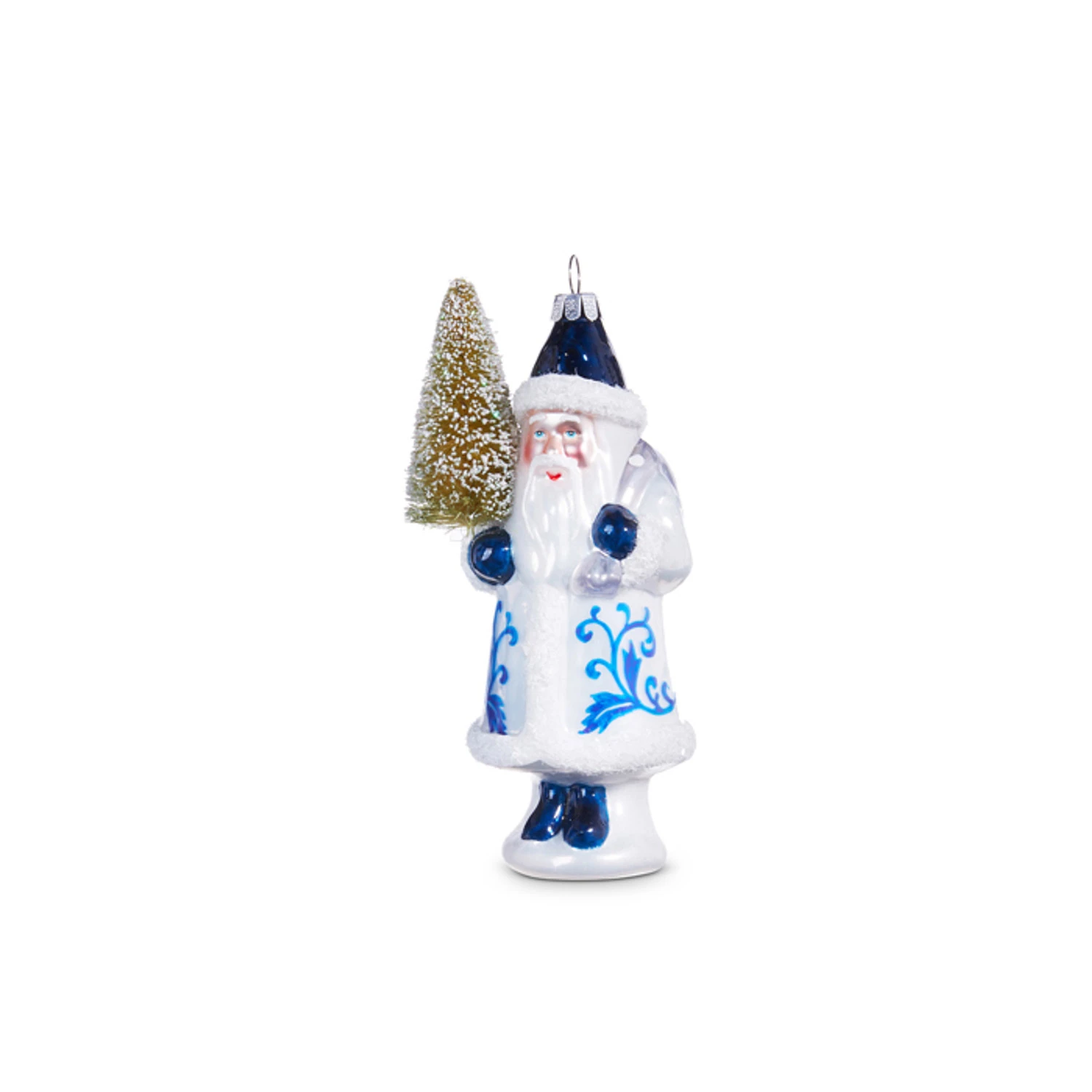 Raz 5.5" Delft Santa With Tree Glass Christmas Ornament 4352893 6 Raz 5.5" Delft Santa With Tree Glass Christmas Ornament 4352893 - Image 4