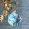 Raz 5" Vintage Blue Floral Delft Ball Glass Christmas Ornament 4352895 2 Raz 5" Vintage Blue Floral Delft Ball Glass Christmas Ornament 4352895 -Christmas Decoration 4352895 74792.1691008776