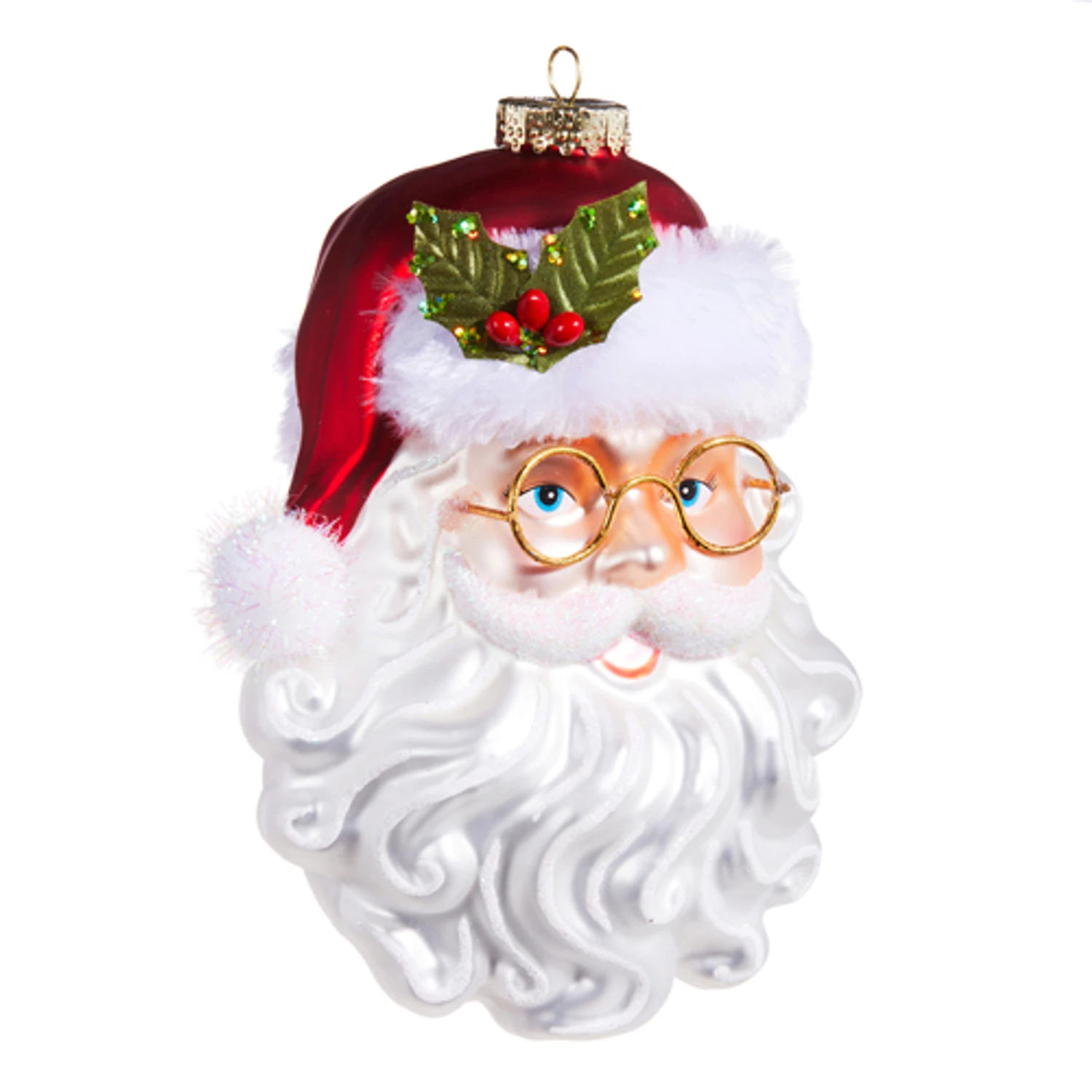 Raz 6.5" Santa With Glasses Glass Christmas Ornament 4352897 4 Raz 6.5" Santa With Glasses Glass Christmas Ornament 4352897 - Image 2