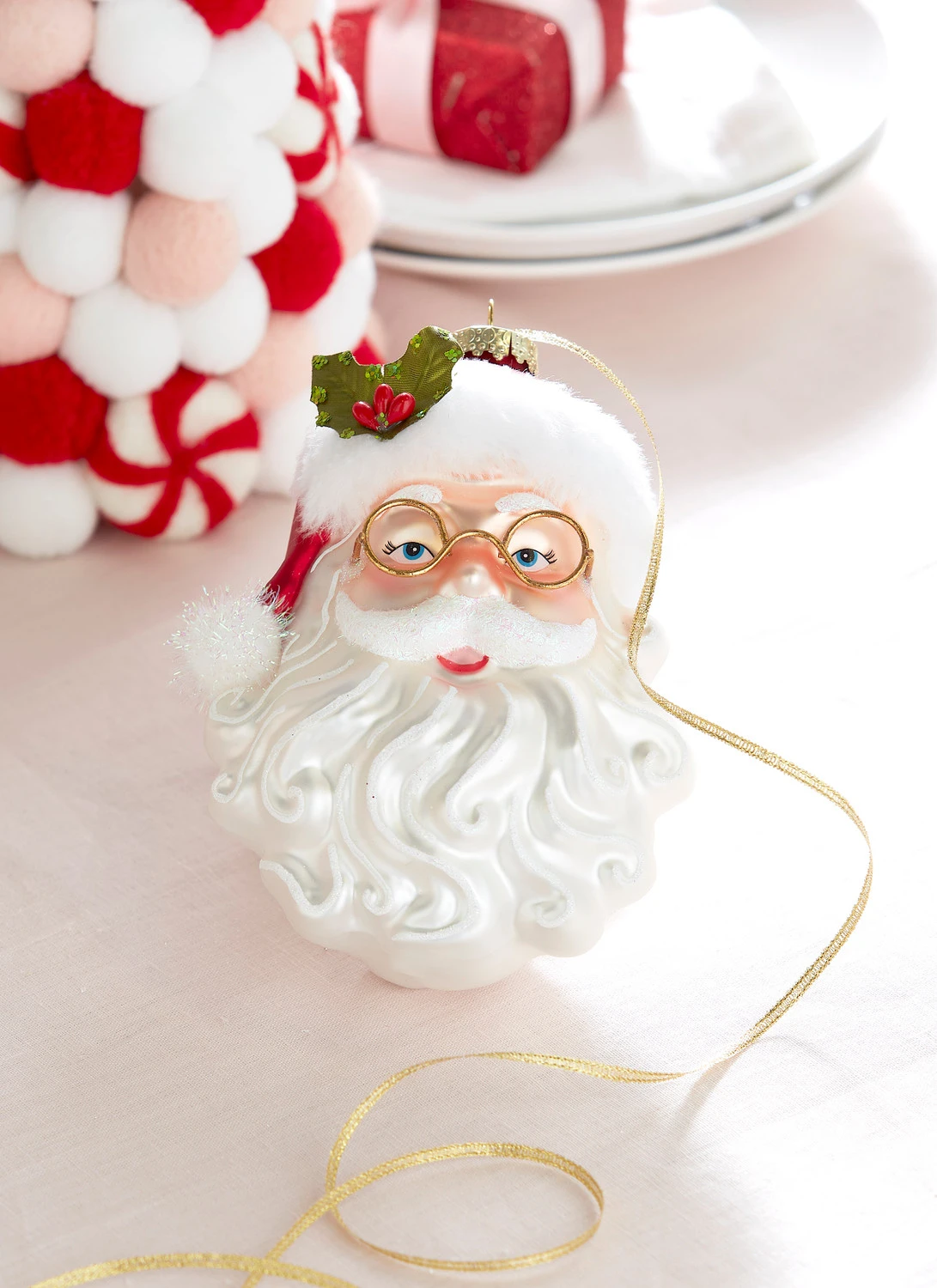 Raz 6.5" Santa With Glasses Glass Christmas Ornament 4352897 3 Raz 6.5" Santa With Glasses Glass Christmas Ornament 4352897