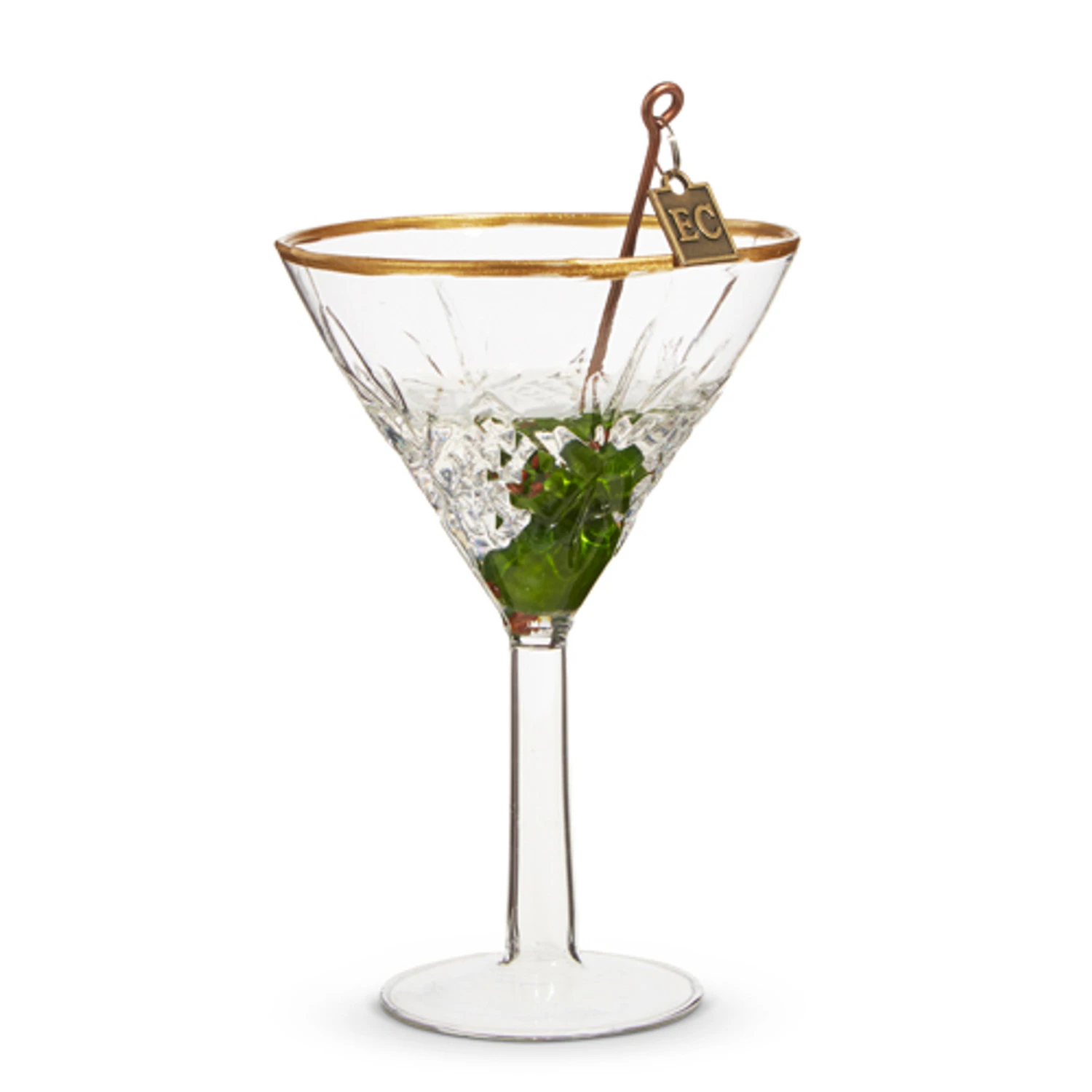 Raz Eric Cortina 4.75" Elegant Martini Glass Christmas Ornament 4353120 4 Raz Eric Cortina 4.75" Elegant Martini Glass Christmas Ornament 4353120 - Image 2
