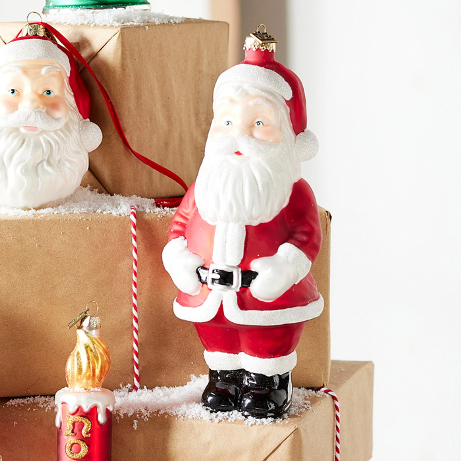 Raz Eric Cortina Large 8" Santa Blow Mold Glass Christmas Ornament 4353170 3 Raz Eric Cortina Large 8" Santa Blow Mold Glass Christmas Ornament 4353170