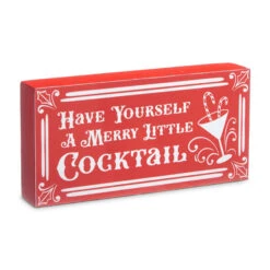 Raz Red High Shine Block Christmas Cocktail Sign 7 Raz Red High Shine Block Christmas Cocktail Sign -Christmas Decoration 4359005 97500.1685648389