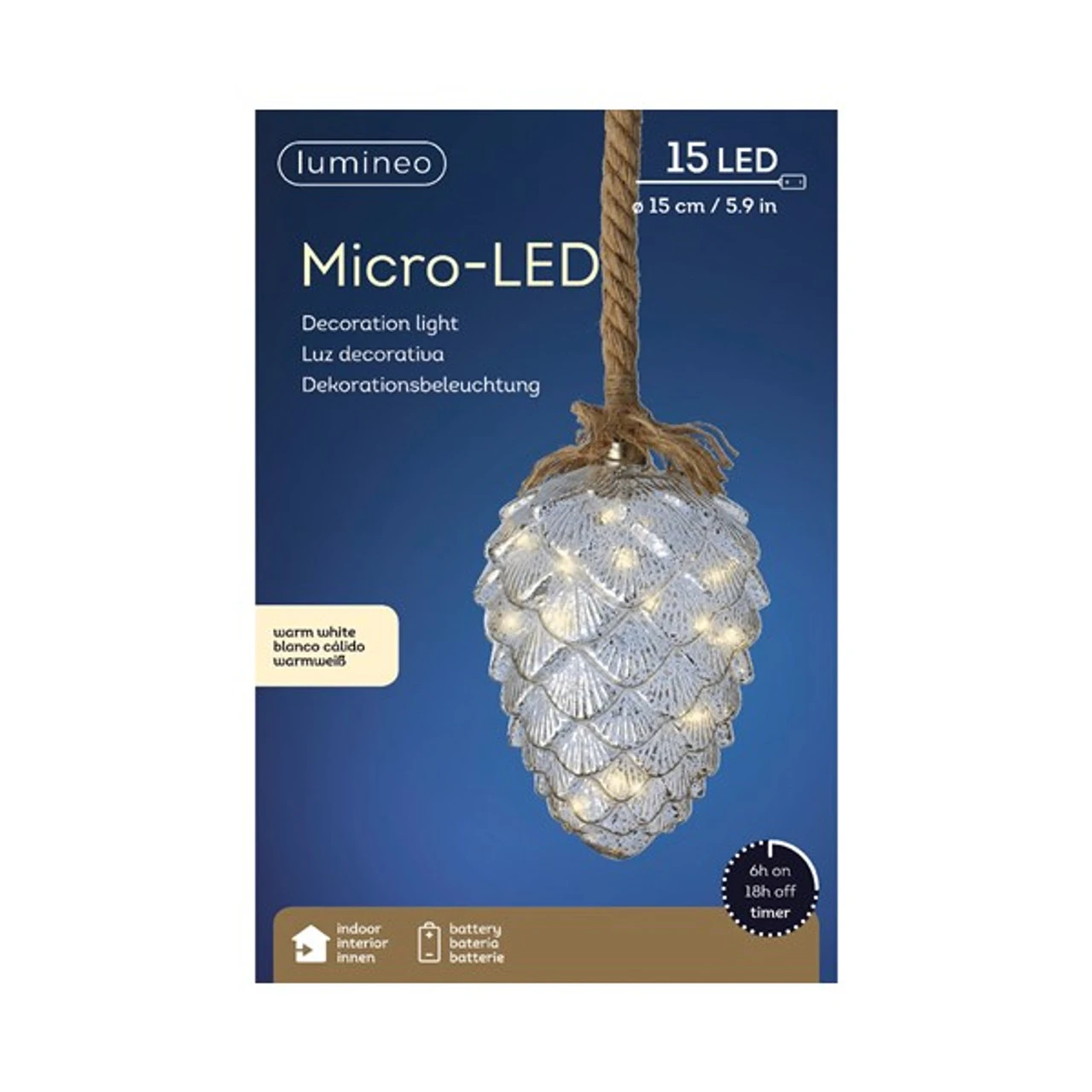 8" Pine Cone Shaped Rope Light 4 8" Pine Cone Shaped Rope Light - Image 2