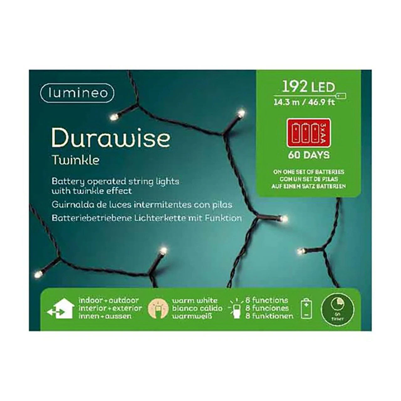 Lumineo 192 LED Warm White Twinkle Lights Black Wire 3 Lumineo 192 LED Warm White Twinkle Lights Black Wire